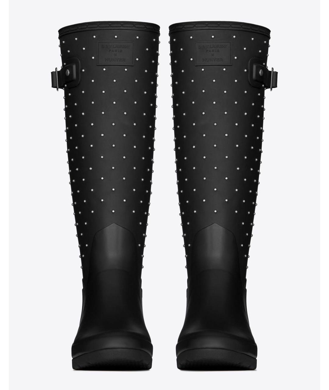 SAINT LAURENT Черные резиновые сапоги, фото 2