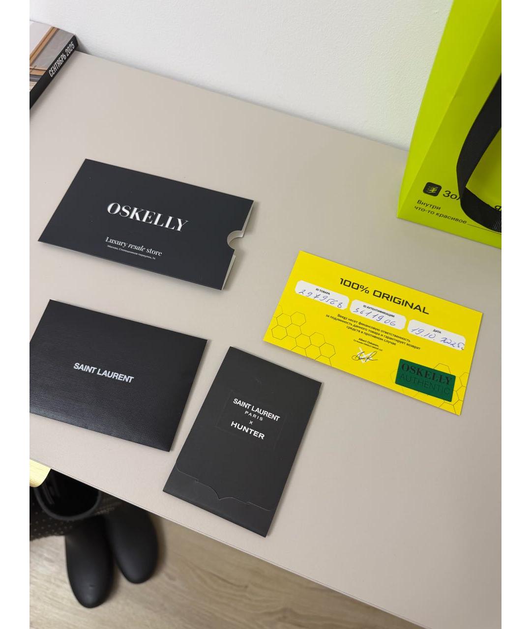 SAINT LAURENT Черные резиновые сапоги, фото 8