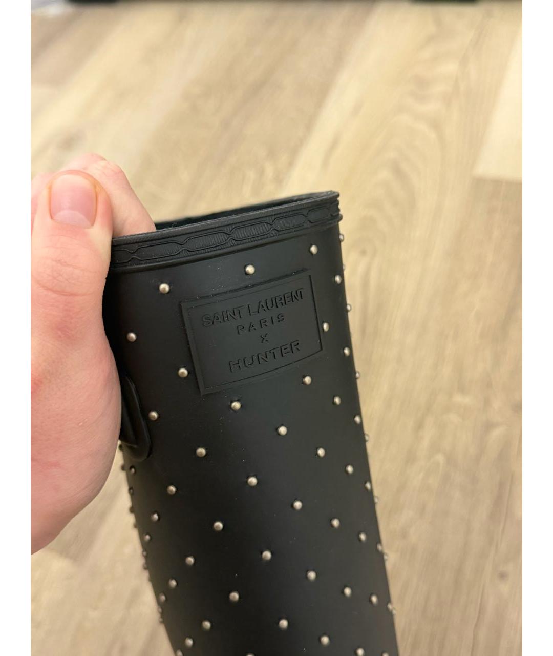 SAINT LAURENT Черные резиновые сапоги, фото 4