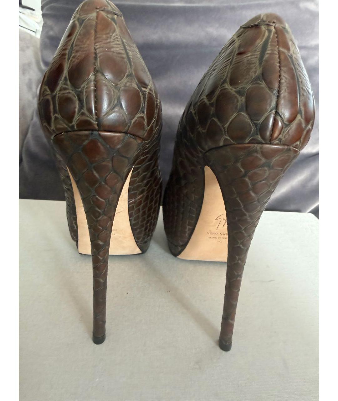 GIUSEPPE ZANOTTI DESIGN Коричневые кожаные туфли, фото 5