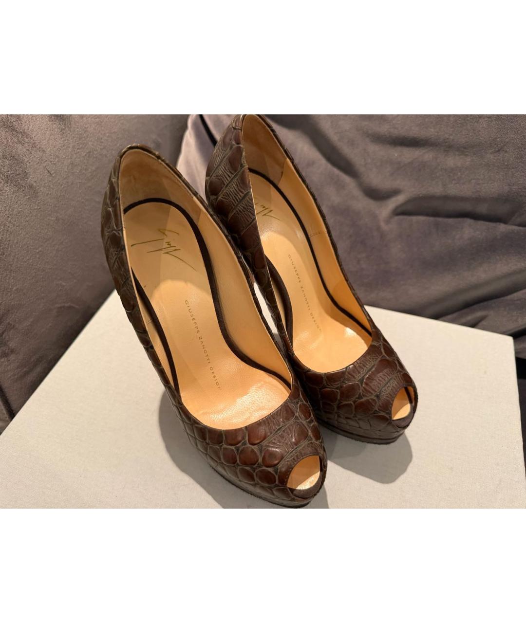 GIUSEPPE ZANOTTI DESIGN Коричневые кожаные туфли, фото 3