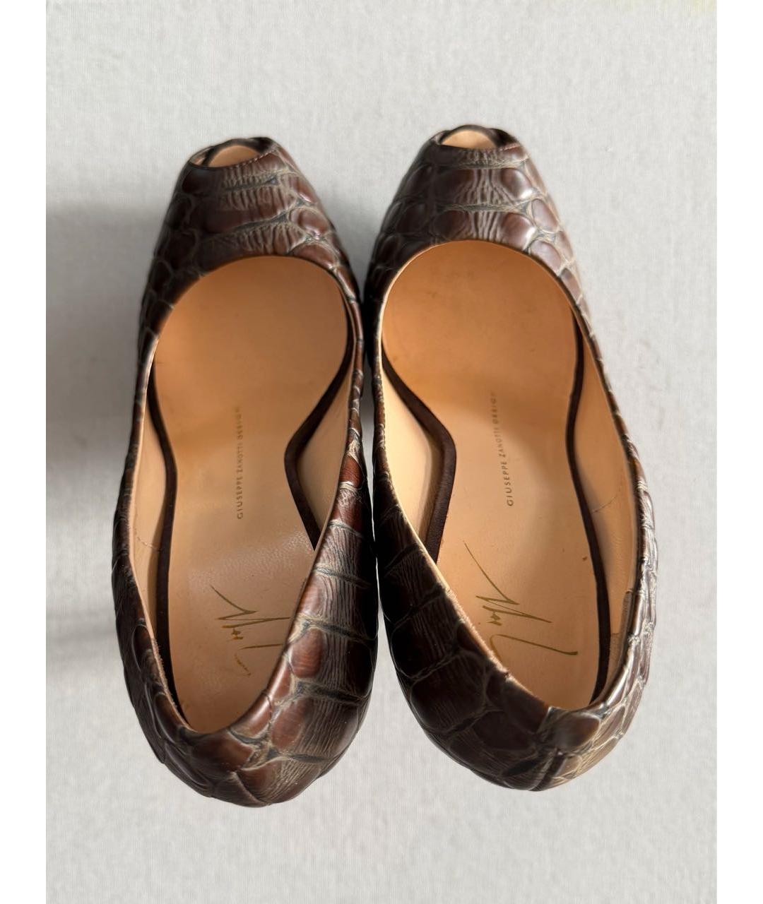 GIUSEPPE ZANOTTI DESIGN Коричневые кожаные туфли, фото 4