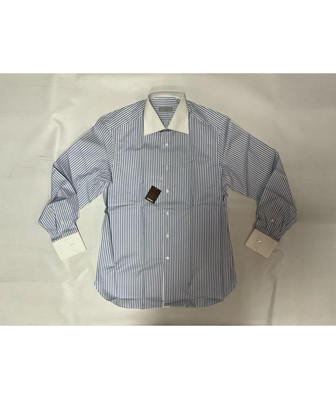 STEFANO RICCI Голубая хлопковая классическая рубашка, фото 7