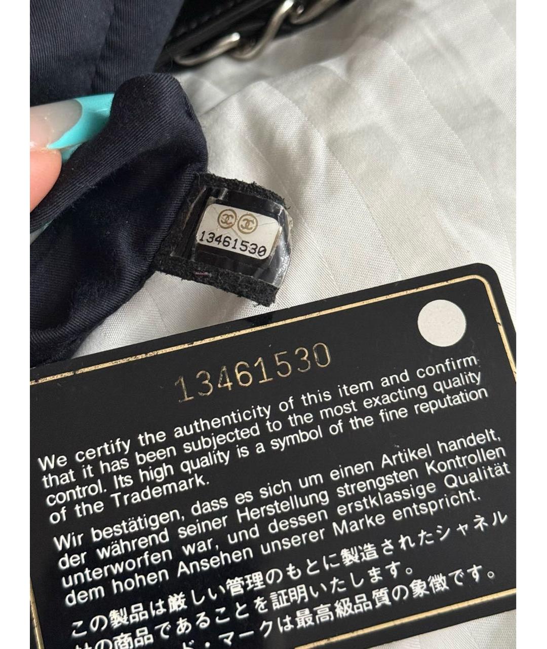 CHANEL Черная сумка тоут из лакированной кожи, фото 6