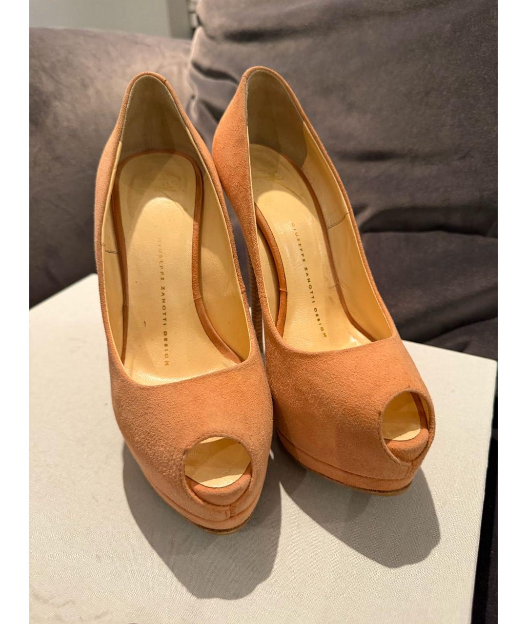 GIUSEPPE ZANOTTI DESIGN Оранжевое замшевые туфли, фото 3
