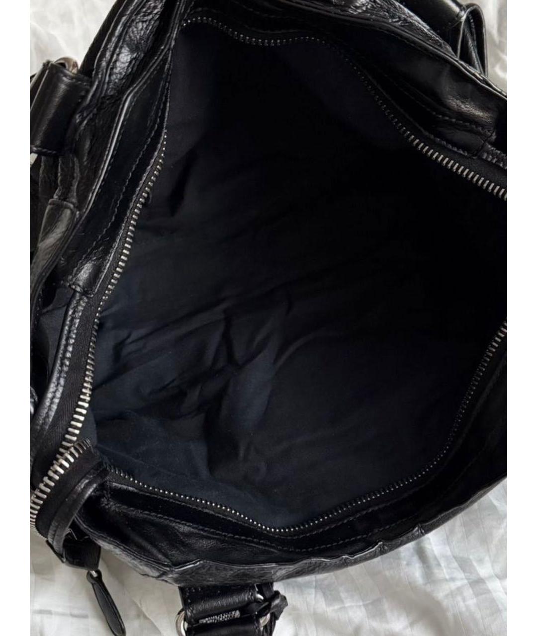 BALENCIAGA Черная кожаная сумка с короткими ручками, фото 6