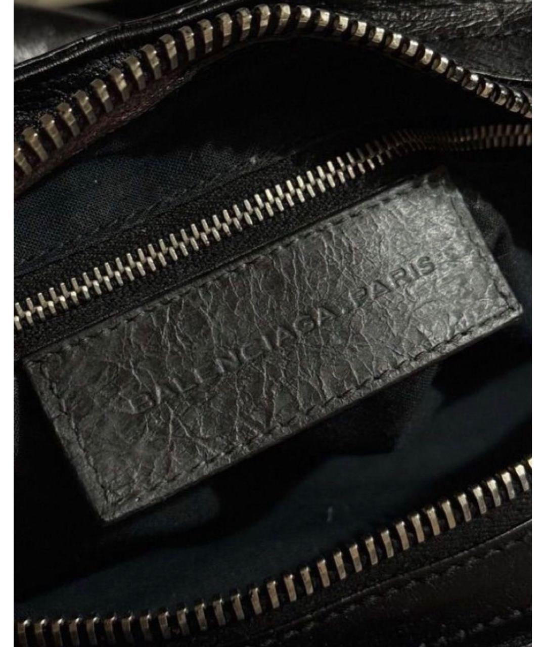 BALENCIAGA Черная кожаная сумка с короткими ручками, фото 7