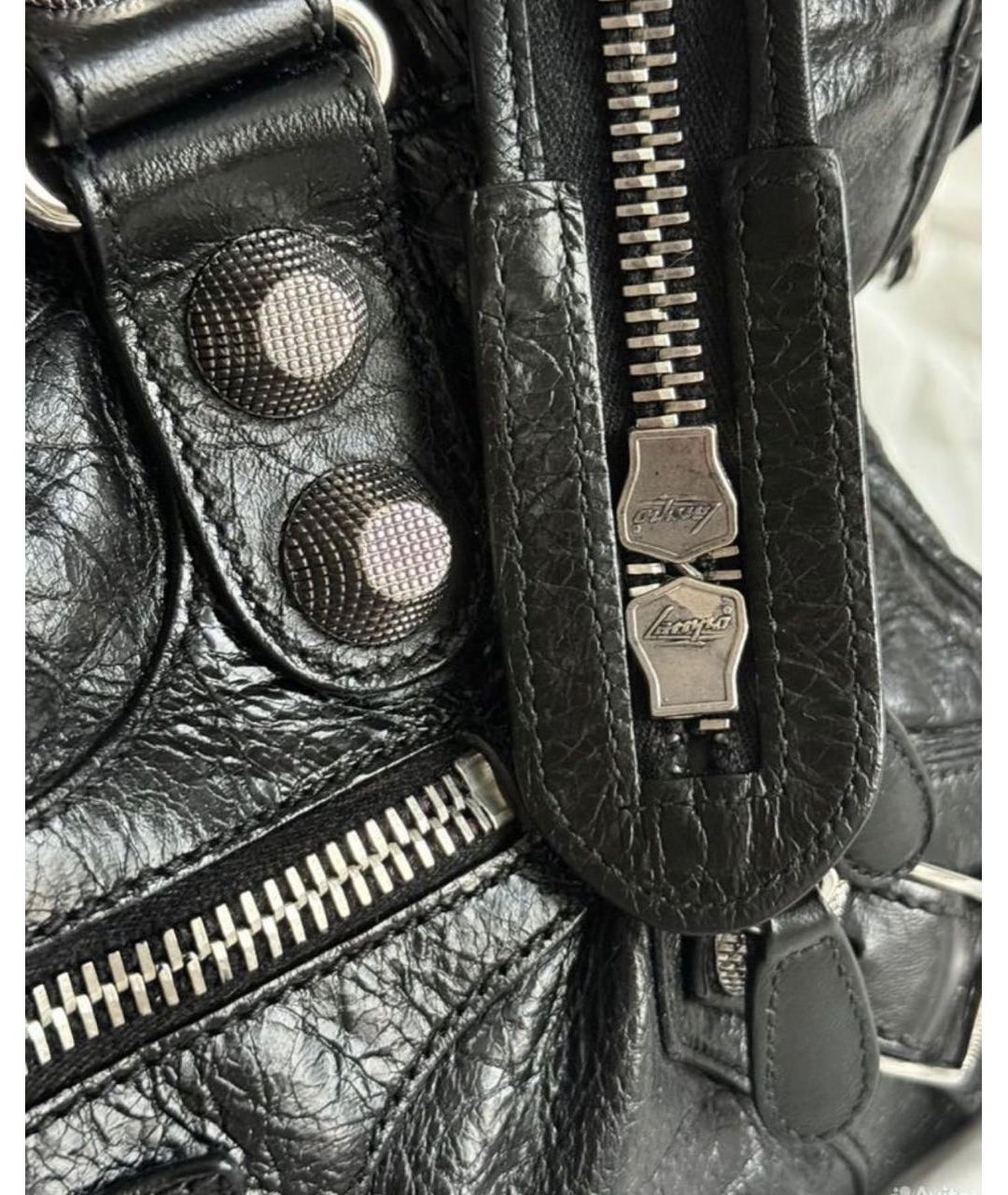 BALENCIAGA Черная кожаная сумка с короткими ручками, фото 5