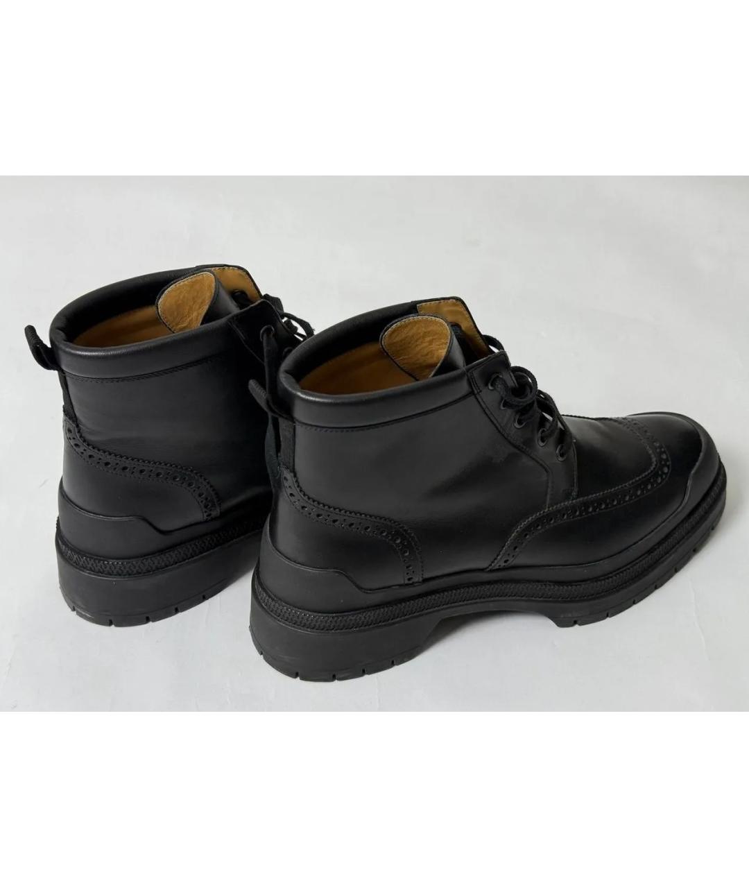 HERMES Черные кожаные высокие ботинки, фото 7