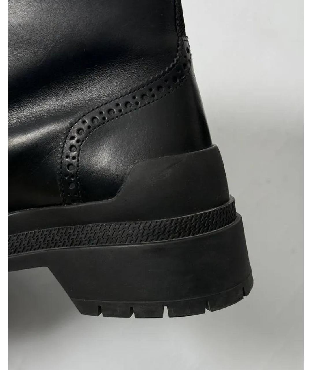 HERMES Черные кожаные высокие ботинки, фото 4