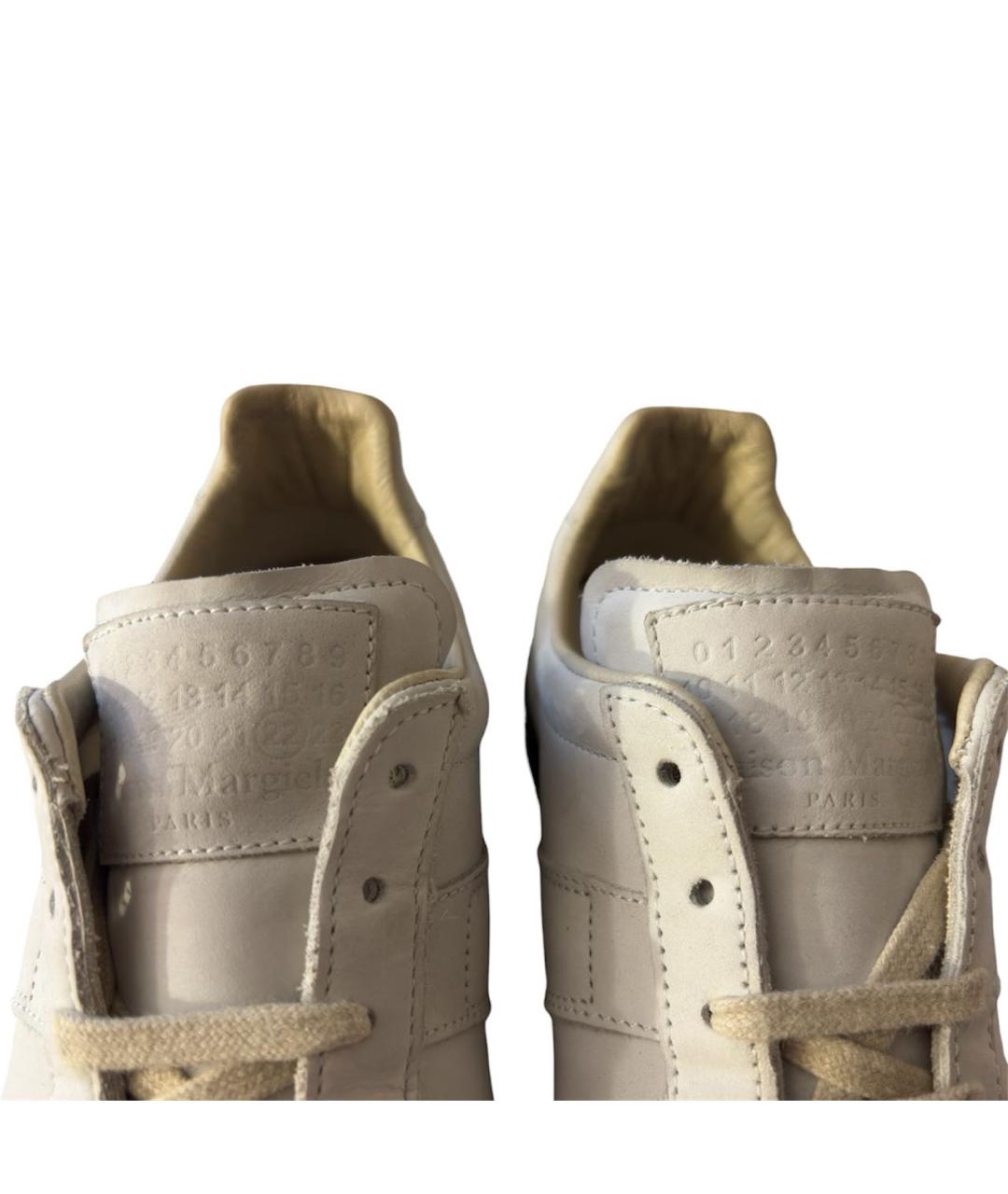 MAISON MARGIELA Белые нубуковые низкие кроссовки / кеды, фото 5