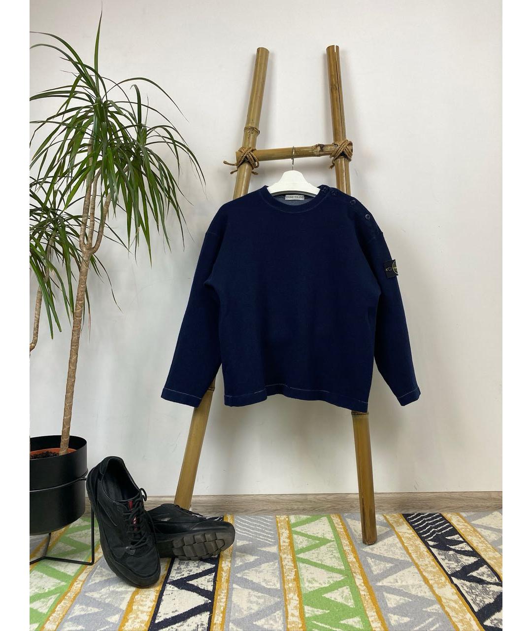 STONE ISLAND Синий шерстяной джемпер / свитер, фото 2