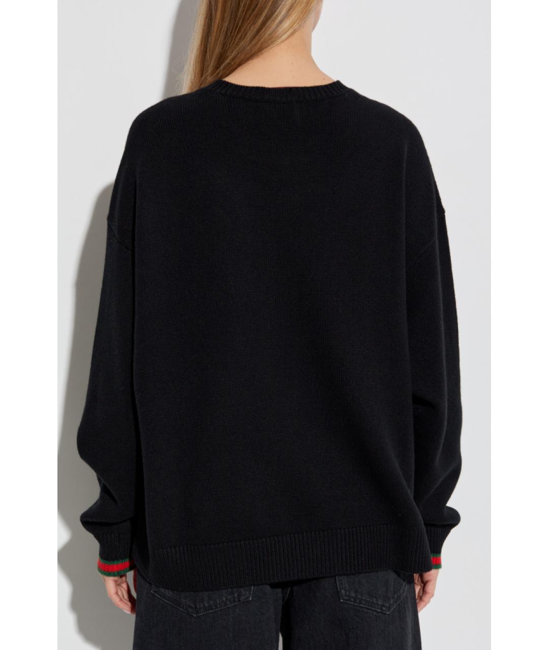 GUCCI Черный шерстяной джемпер / свитер, фото 4