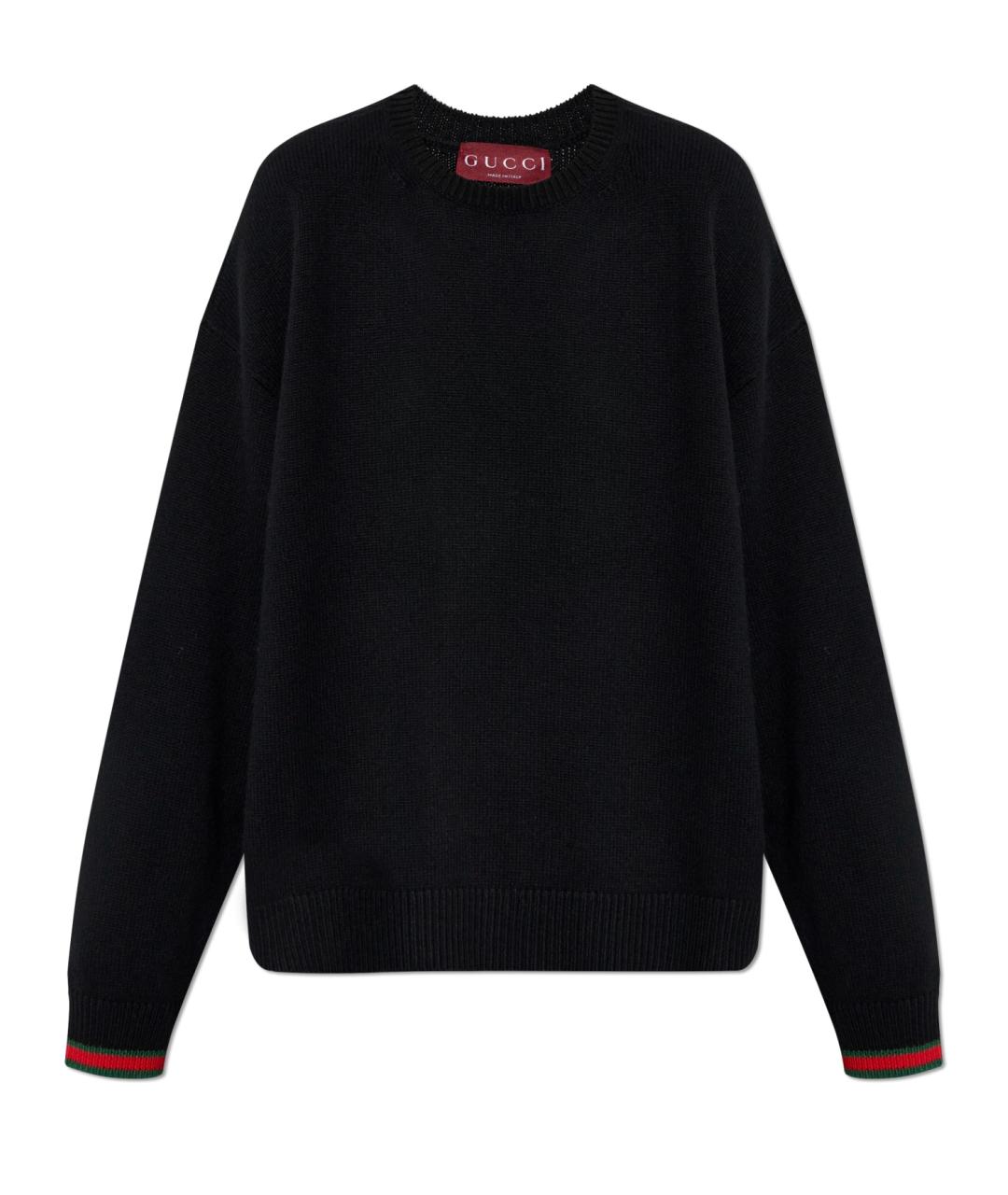GUCCI Черный шерстяной джемпер / свитер, фото 1