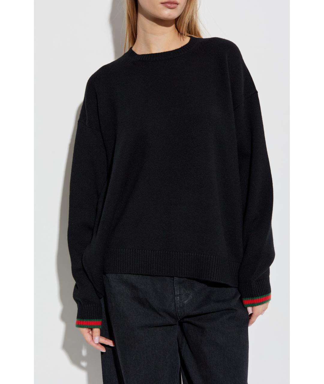 GUCCI Черный шерстяной джемпер / свитер, фото 3