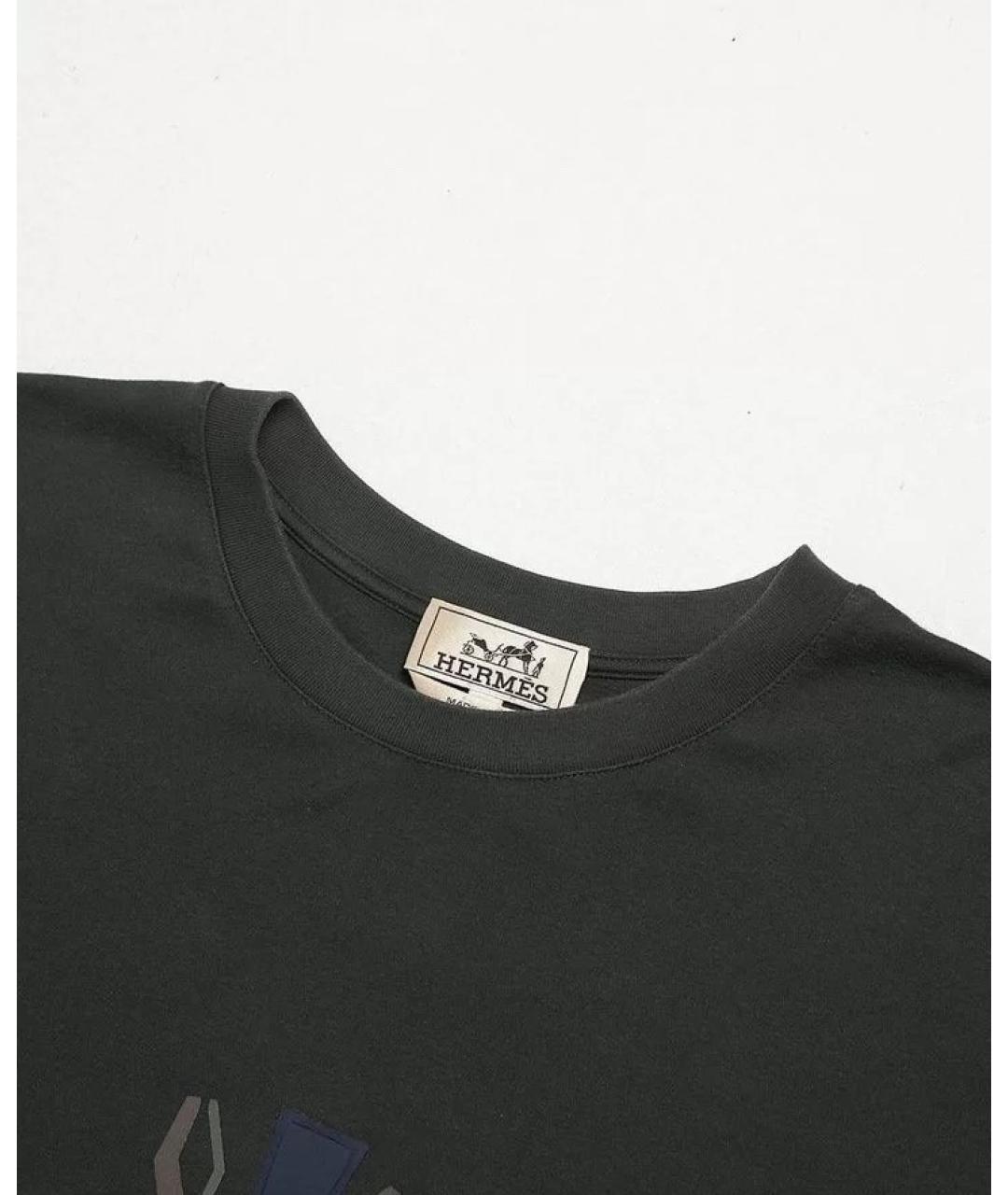 HERMES Зеленая хлопковая футболка, фото 3