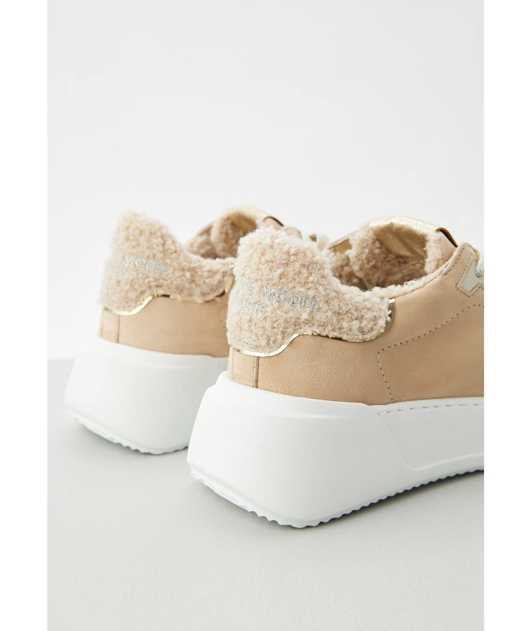 PHILIPPE MODEL Бежевые кожаные кроссовки, фото 4