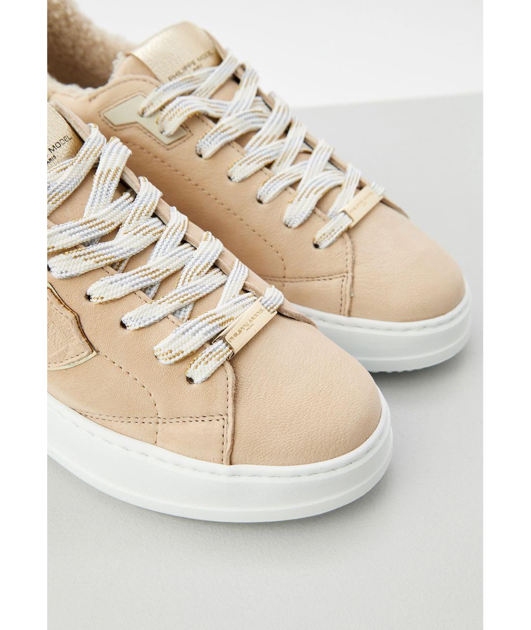 PHILIPPE MODEL Бежевые кожаные кроссовки, фото 2