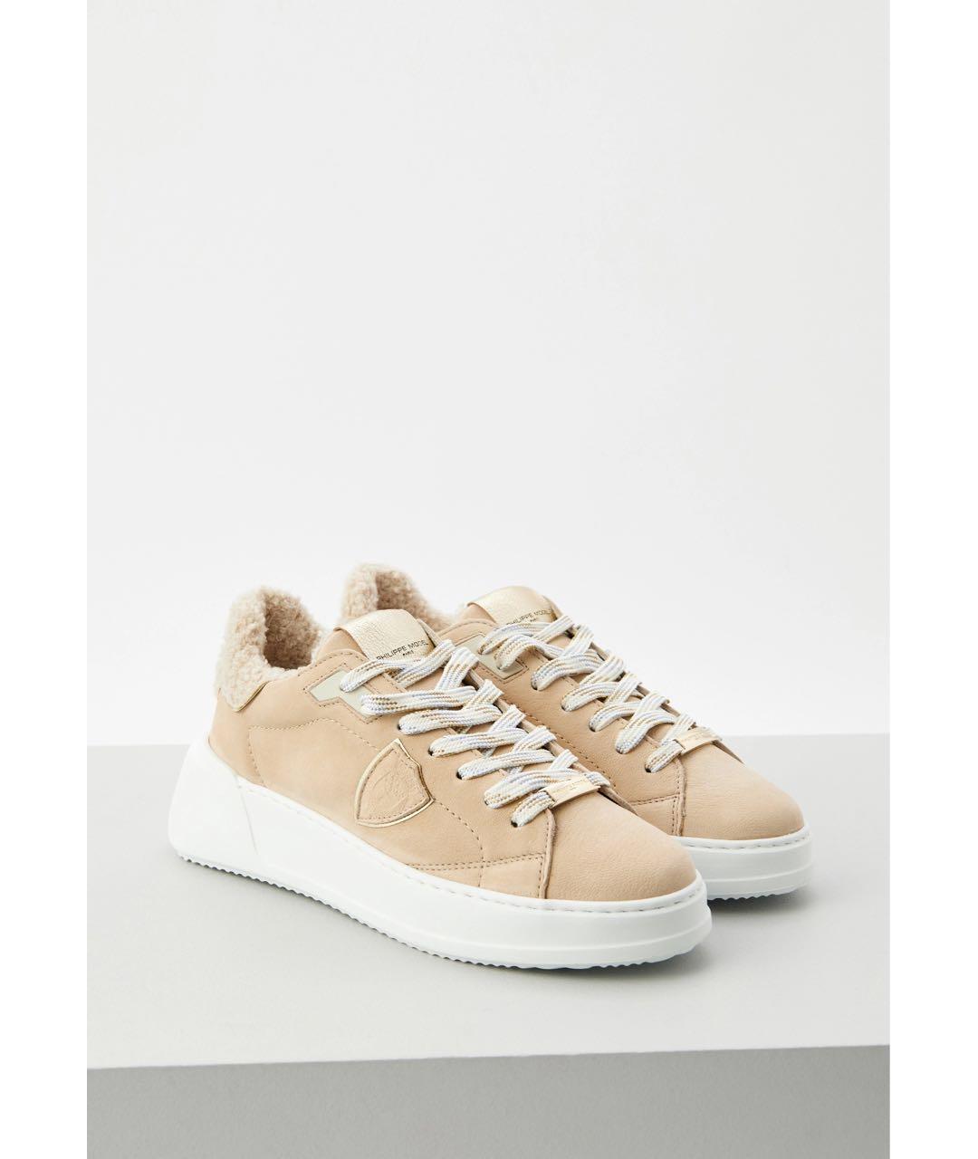PHILIPPE MODEL Бежевые кожаные кроссовки, фото 3