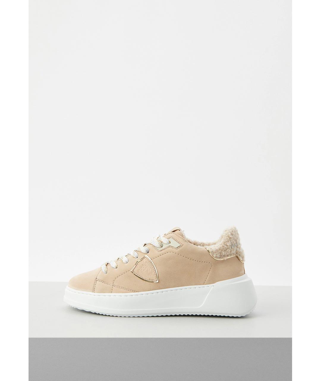 PHILIPPE MODEL Бежевые кожаные кроссовки, фото 6