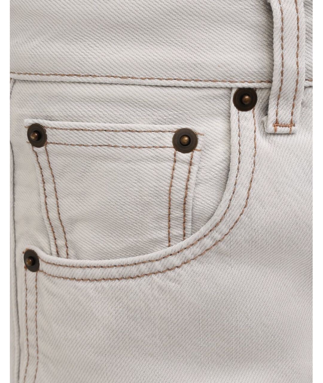 SAINT LAURENT Голубые хлопковые прямые джинсы, фото 3