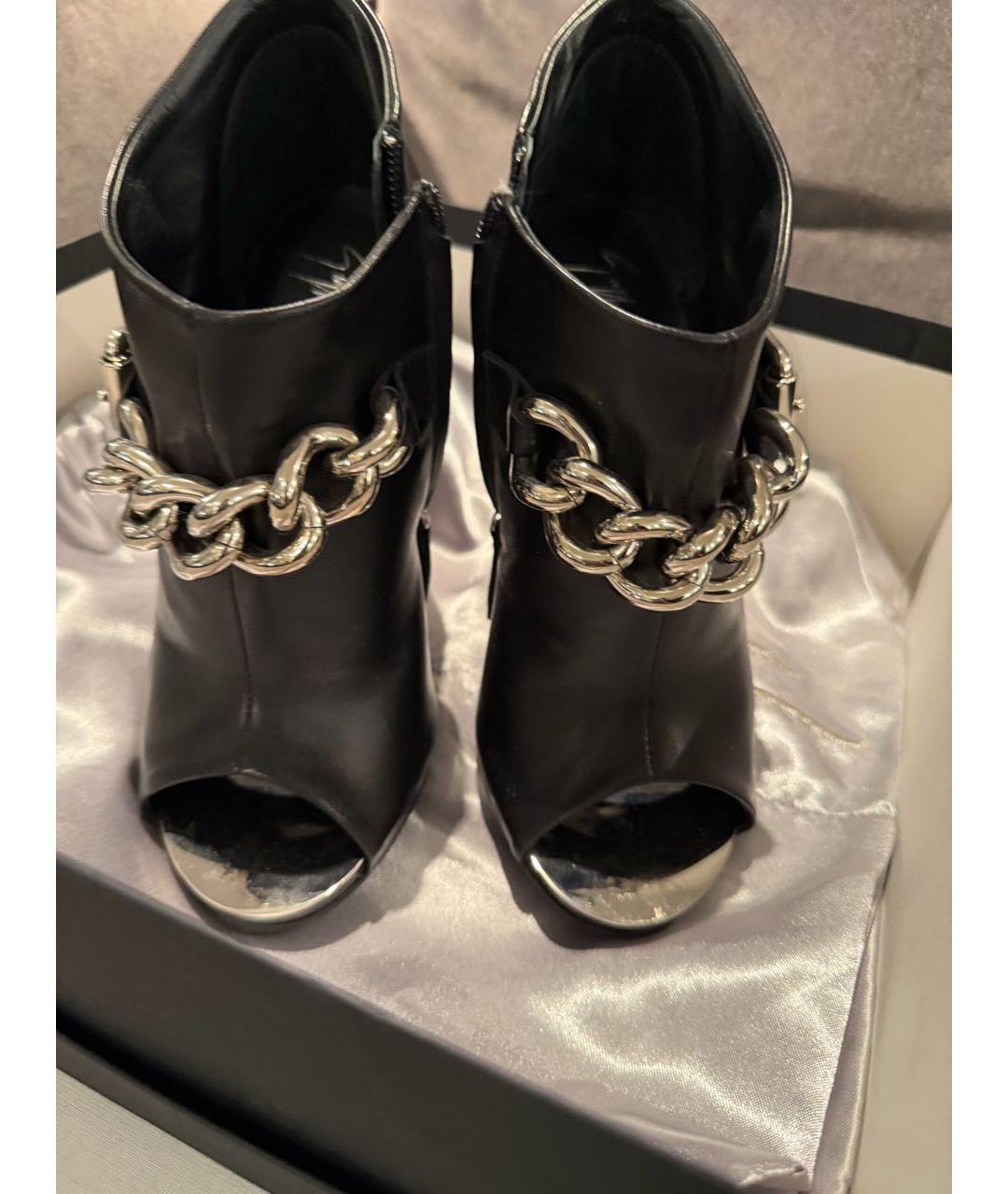 GIUSEPPE ZANOTTI DESIGN Черные кожаные ботильоны, фото 4