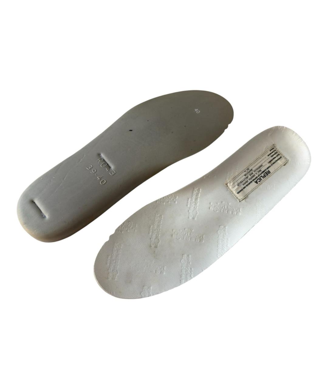 MAISON MARGIELA Белые кожаные низкие кроссовки / кеды, фото 7