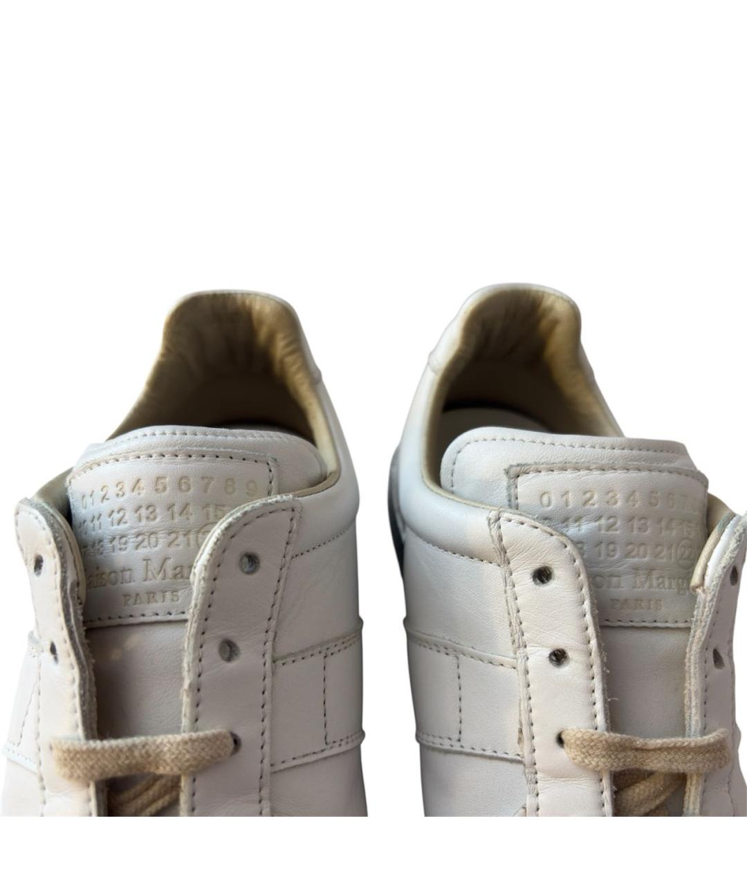 MAISON MARGIELA Белые кожаные низкие кроссовки / кеды, фото 5