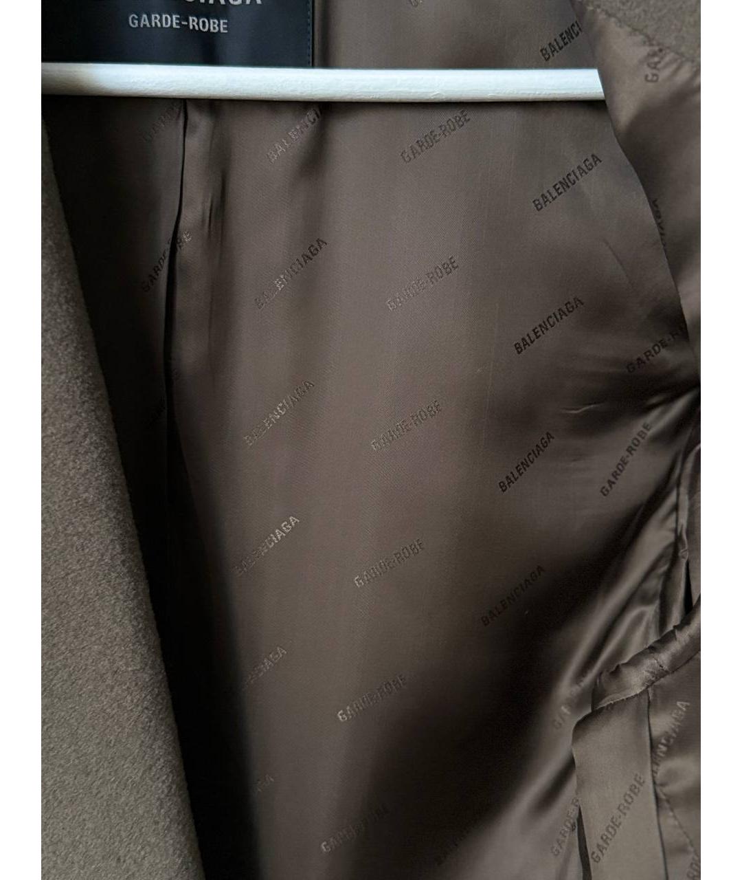 BALENCIAGA Бежевое шерстяное пальто, фото 4