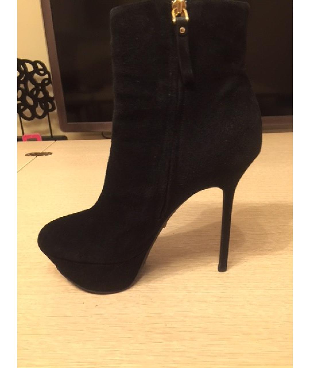 SERGIO ROSSI Черные замшевые ботильоны, фото 4