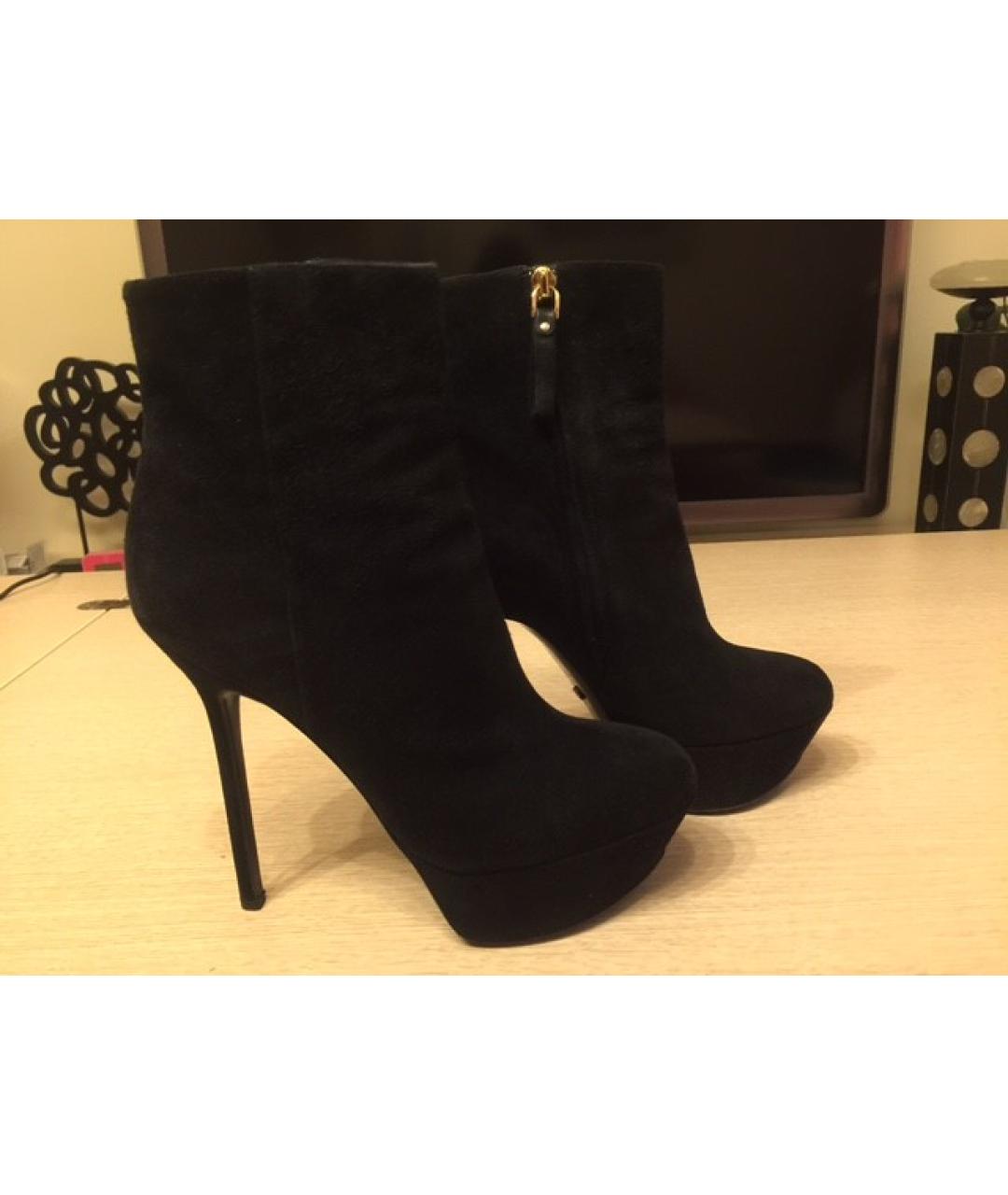 SERGIO ROSSI Черные замшевые ботильоны, фото 2