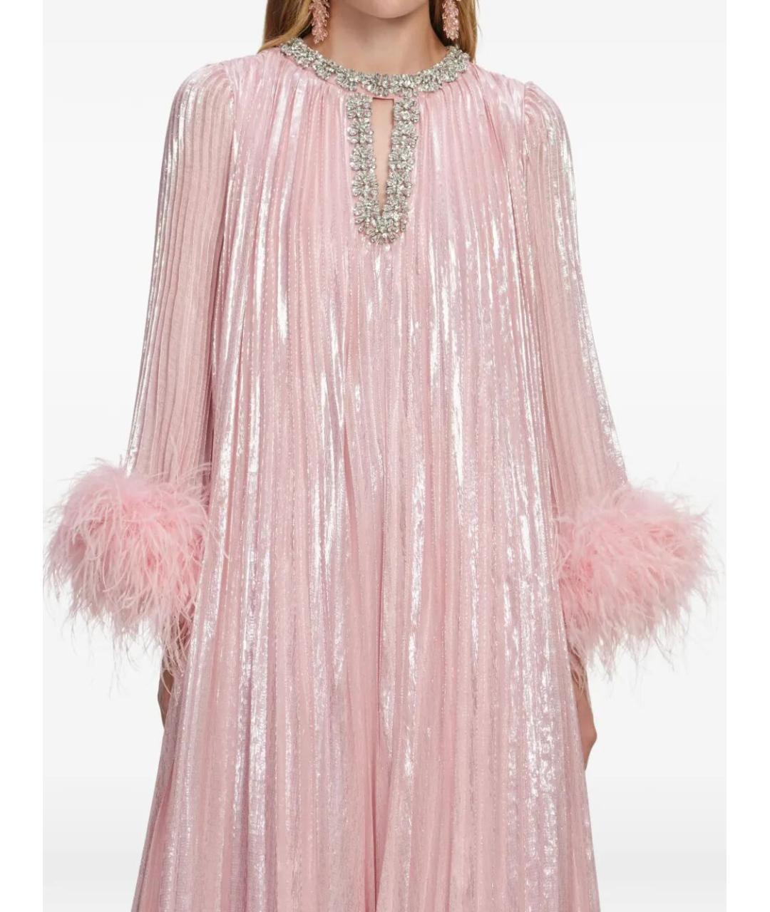 SELF-PORTRAIT Розовое шелковое вечернее платье, фото 4