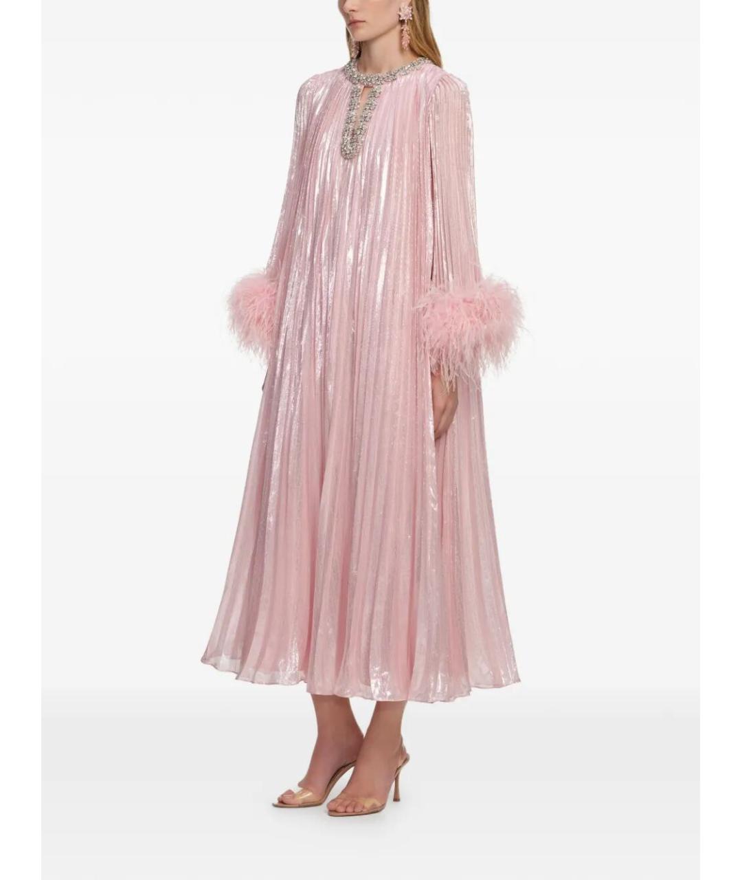 SELF-PORTRAIT Розовое шелковое вечернее платье, фото 2