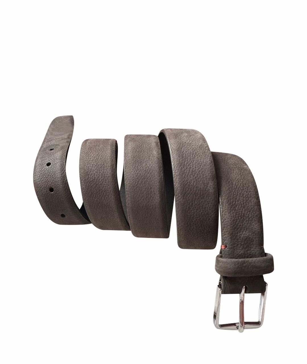 LORO PIANA Коричневый кожаный ремень, фото 1