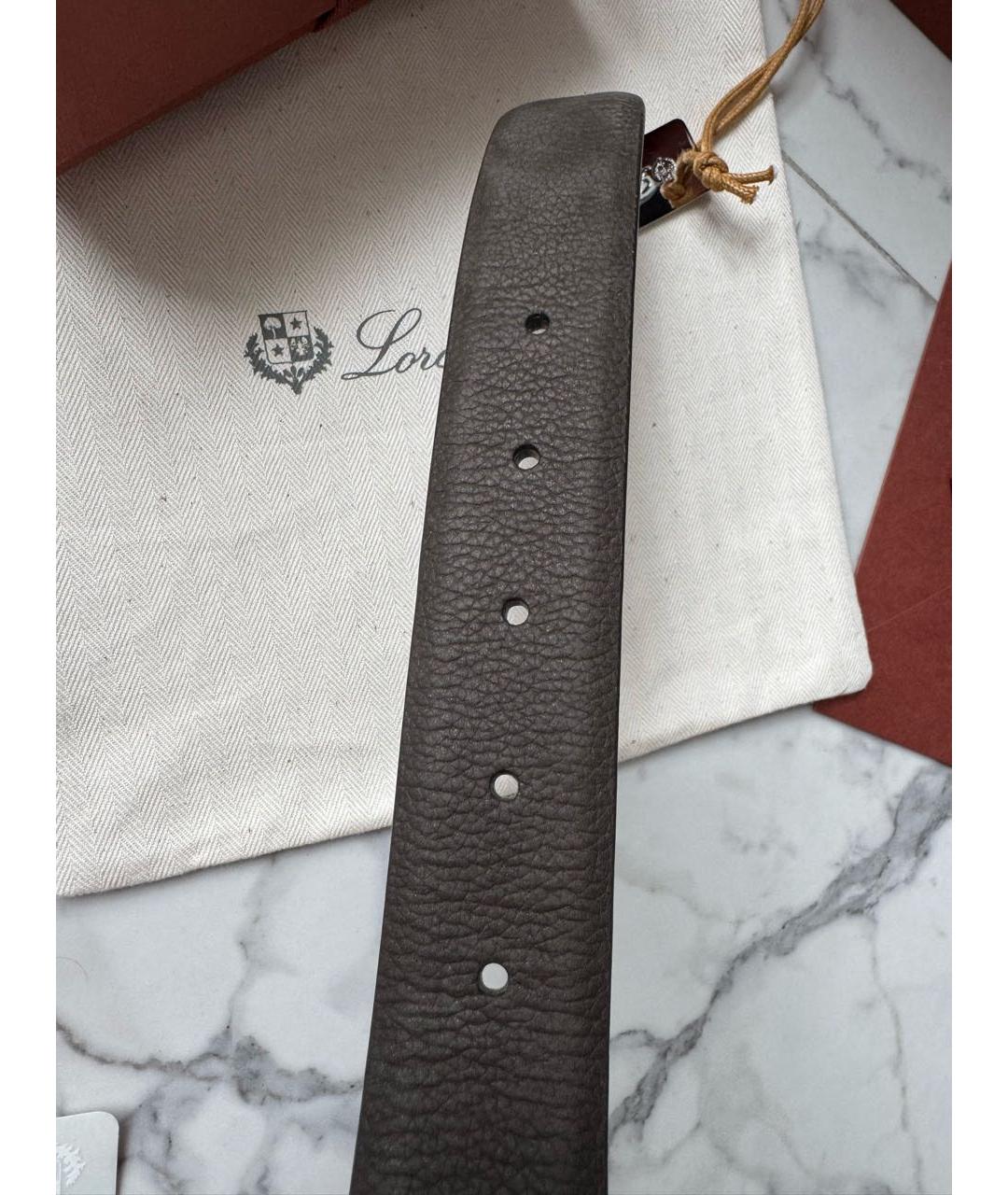 LORO PIANA Коричневый кожаный ремень, фото 6