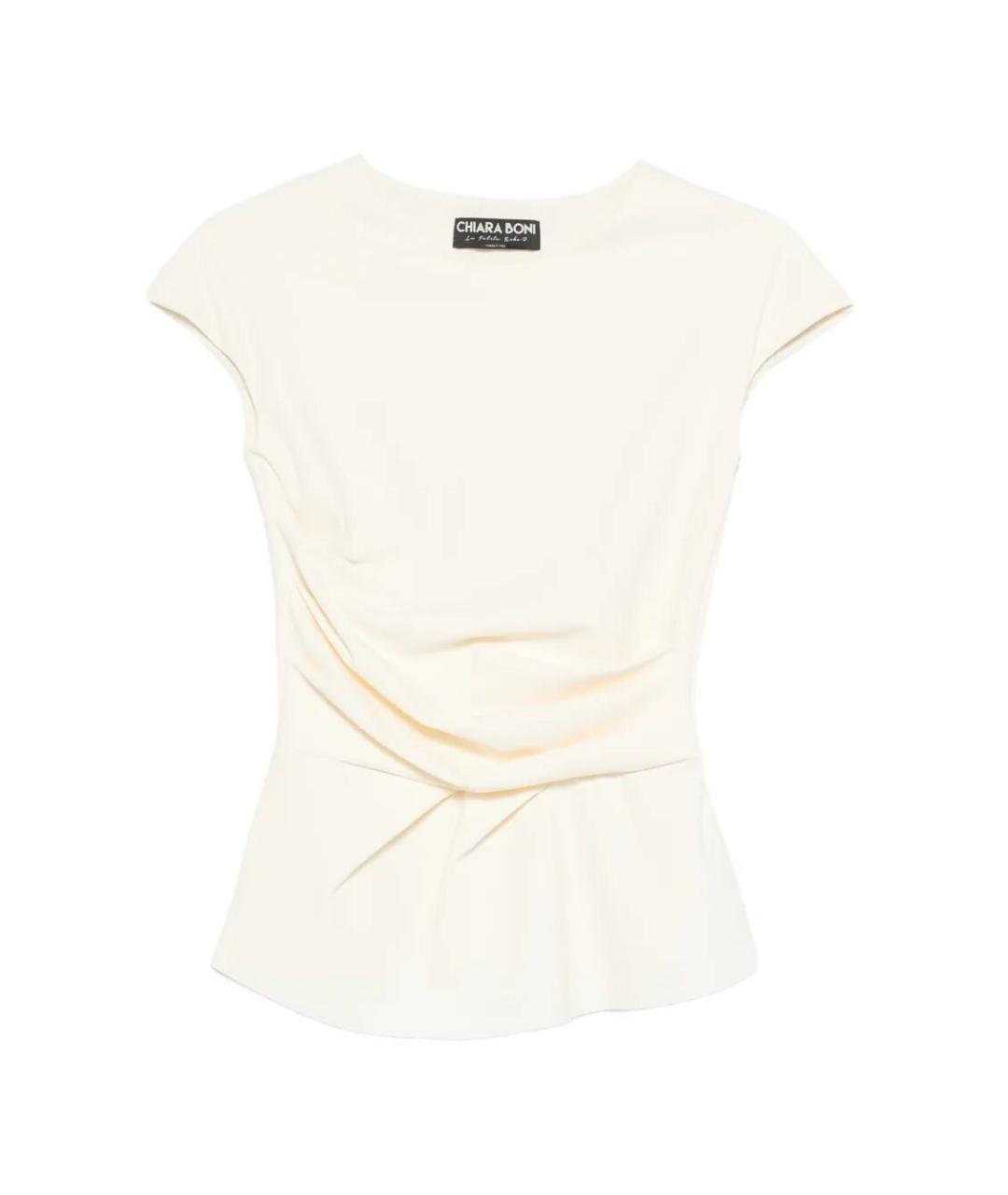 CHIARA BONI Белая полиэстеровая футболка, фото 1