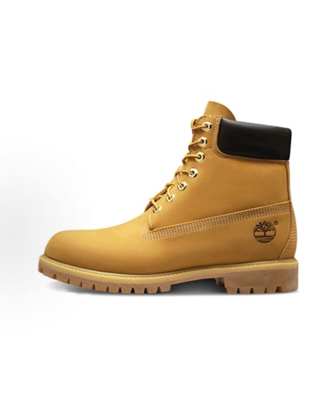 TIMBERLAND Горчичные нубуковые высокие ботинки, фото 3
