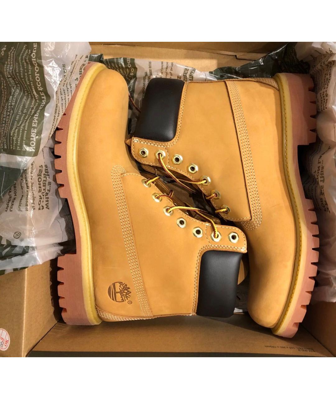 TIMBERLAND Горчичные нубуковые высокие ботинки, фото 2