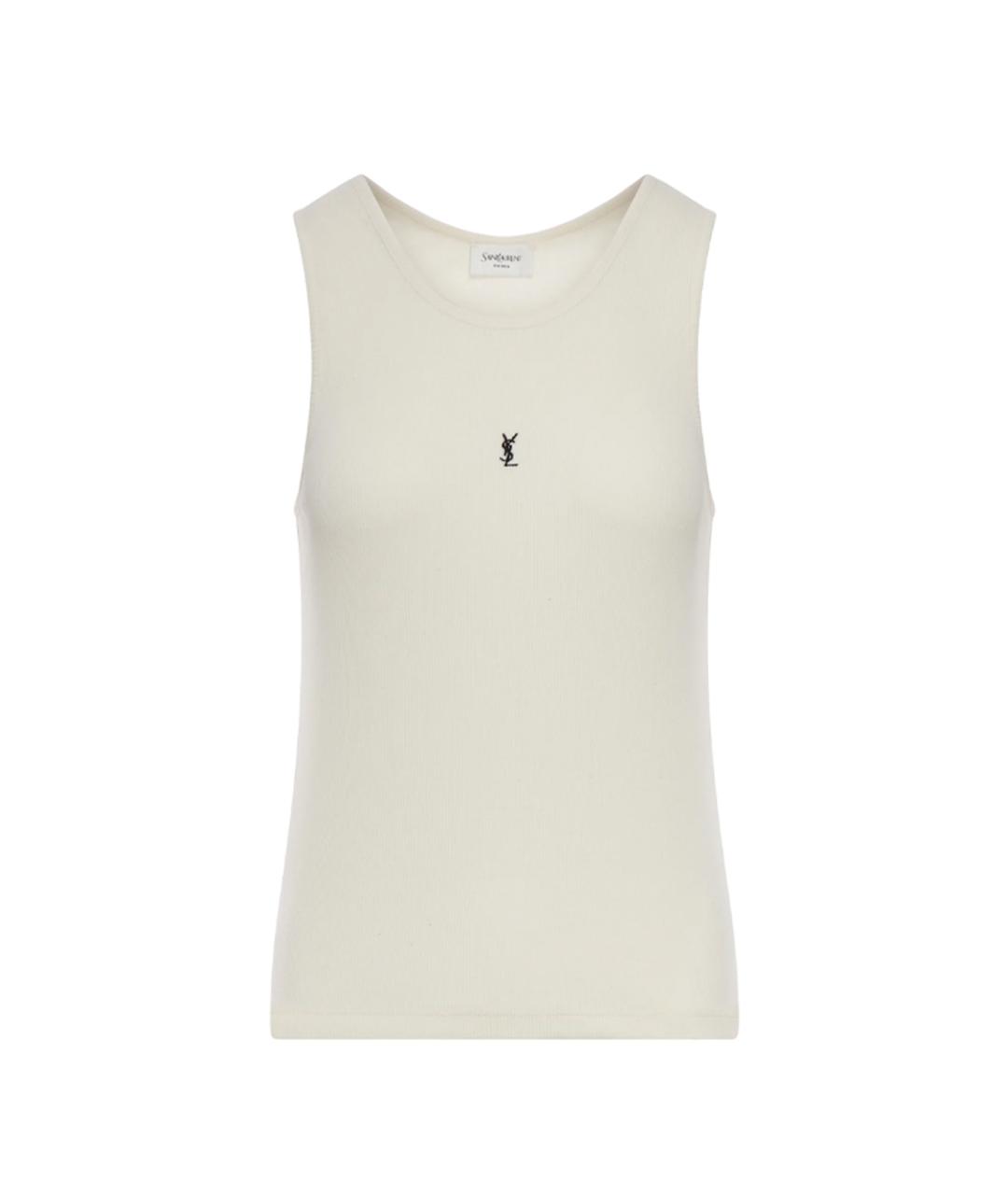 SAINT LAURENT Белая хлопковая майка, фото 1