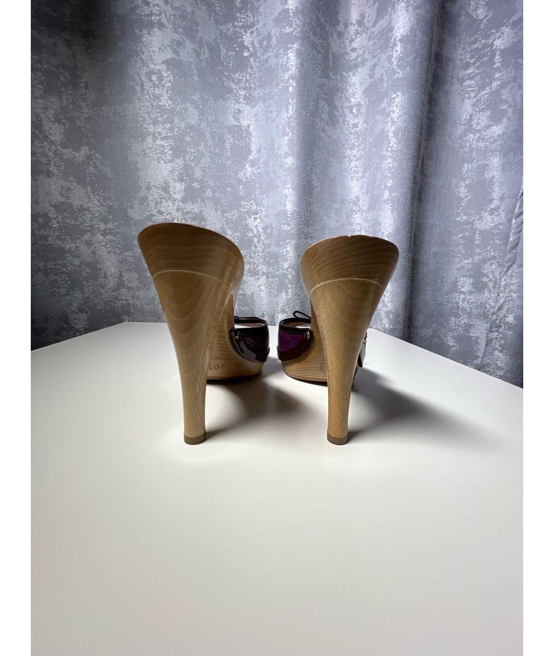 CHRISTIAN DIOR Фиолетовые кожаные мюли, фото 4