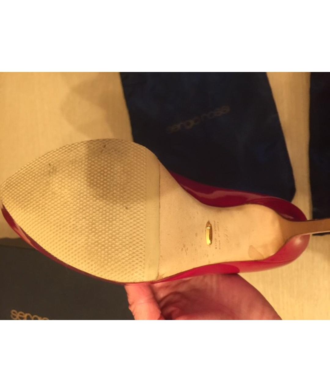 SERGIO ROSSI Бордовые туфли из лакированной кожи, фото 5