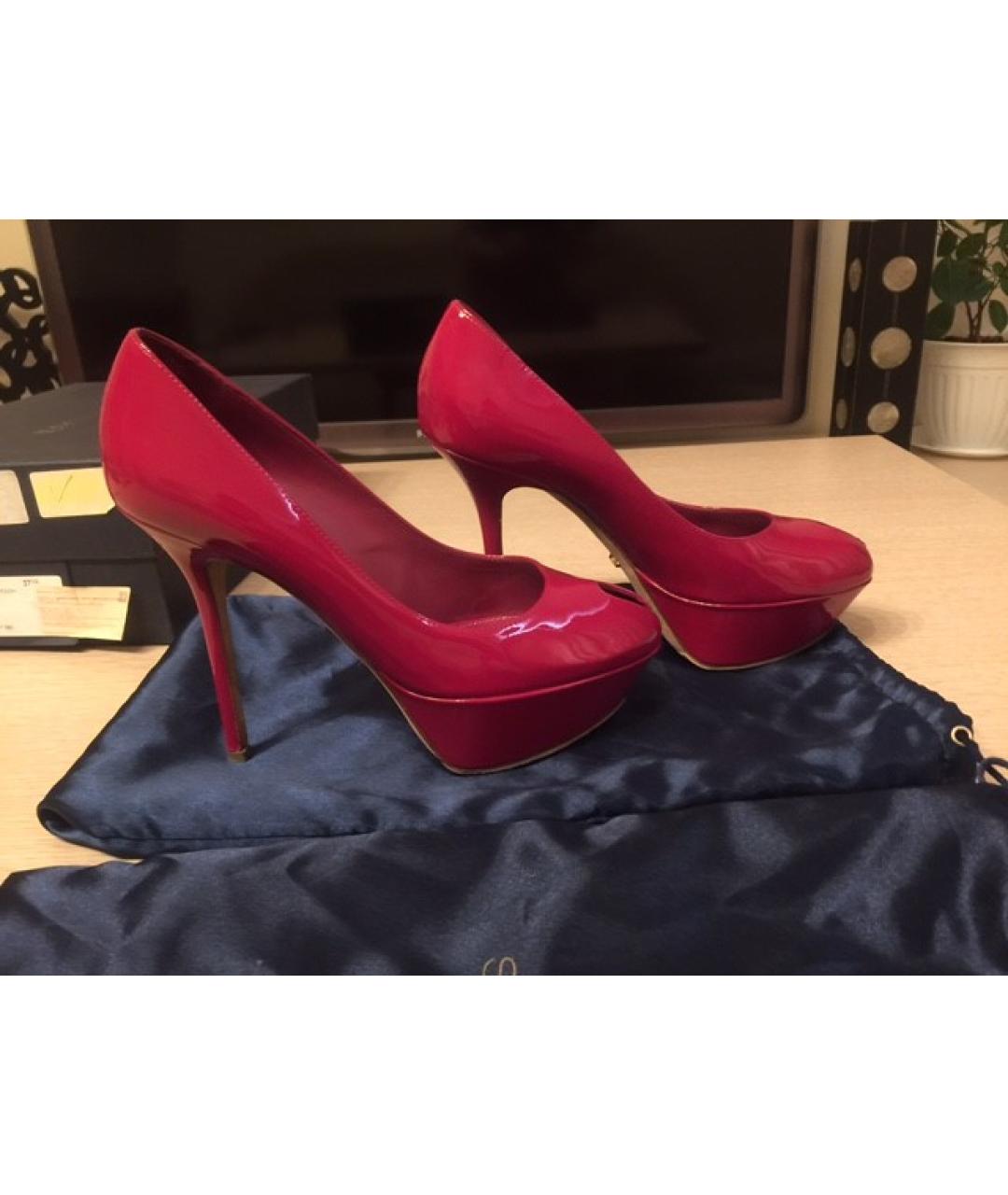 SERGIO ROSSI Бордовые туфли из лакированной кожи, фото 7