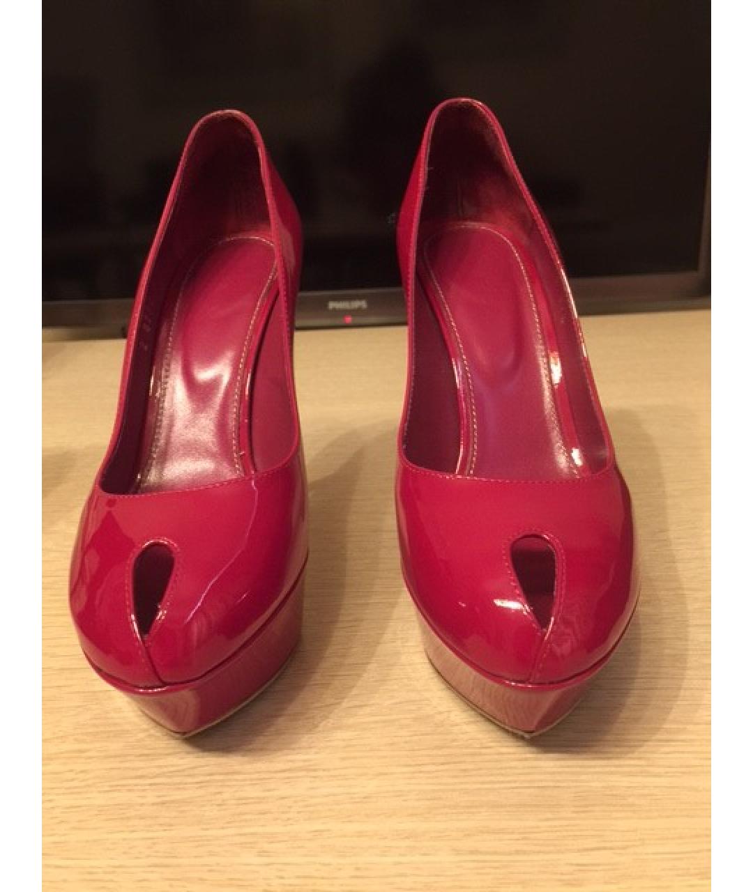 SERGIO ROSSI Бордовые туфли из лакированной кожи, фото 6