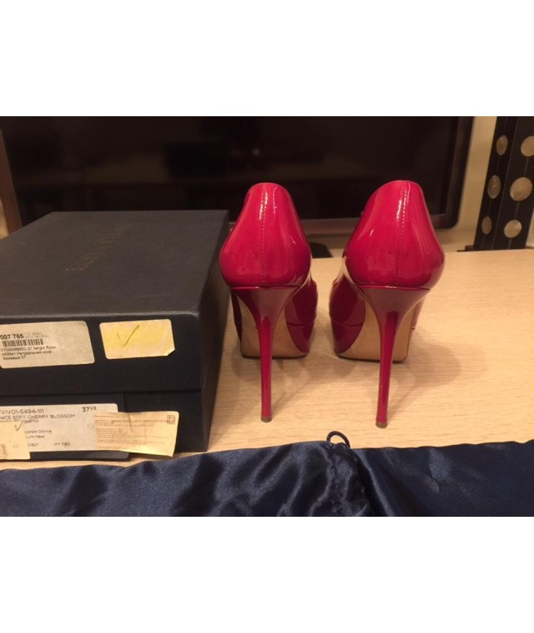 SERGIO ROSSI Бордовые туфли из лакированной кожи, фото 3