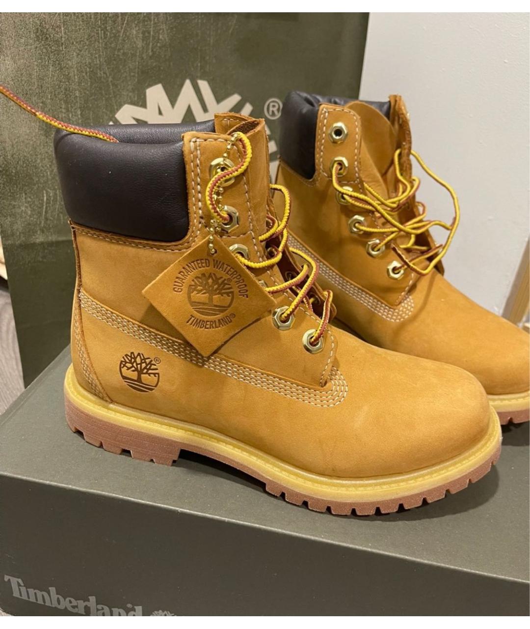 TIMBERLAND Горчичные нубуковые ботинки, фото 2