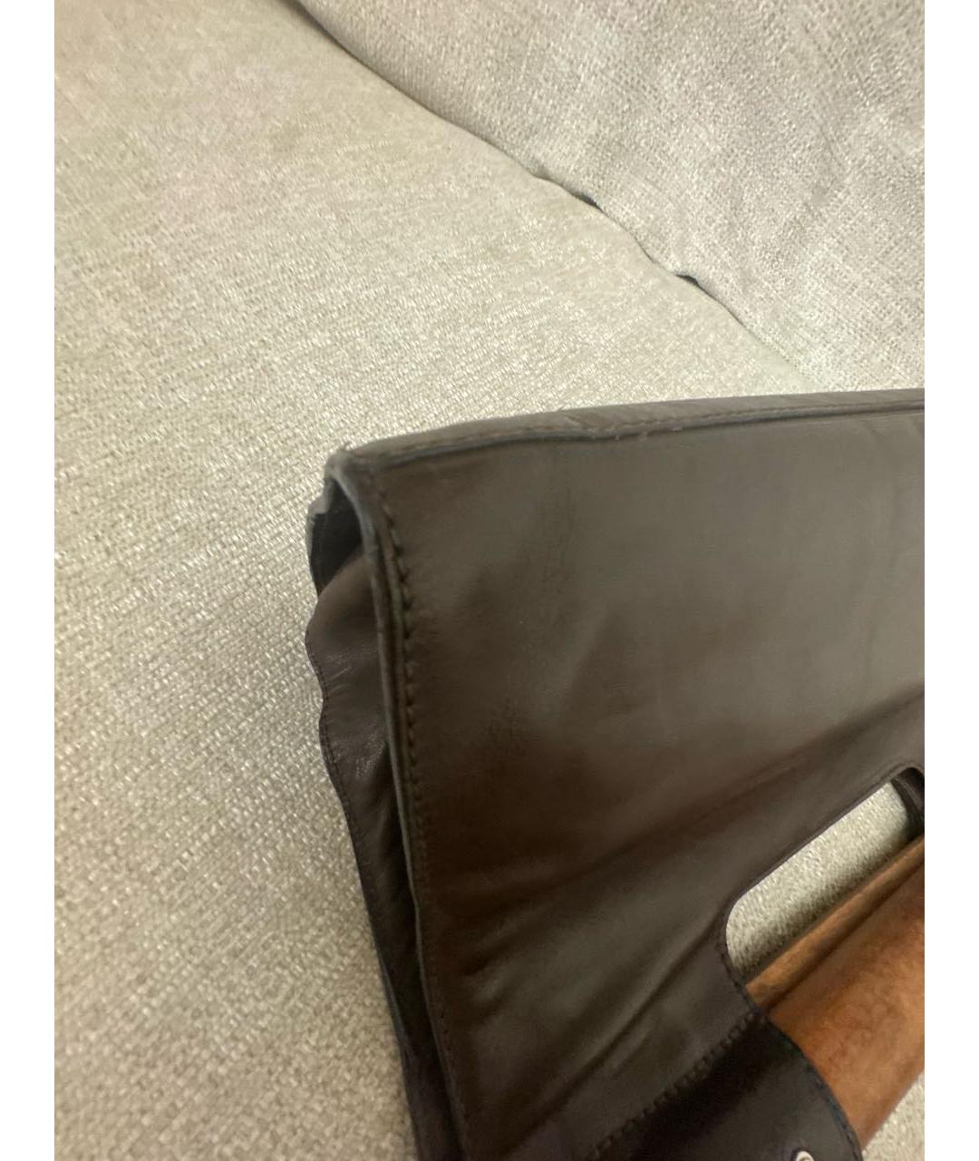 DOLCE&GABBANA Коричневая кожаная сумка с короткими ручками, фото 5