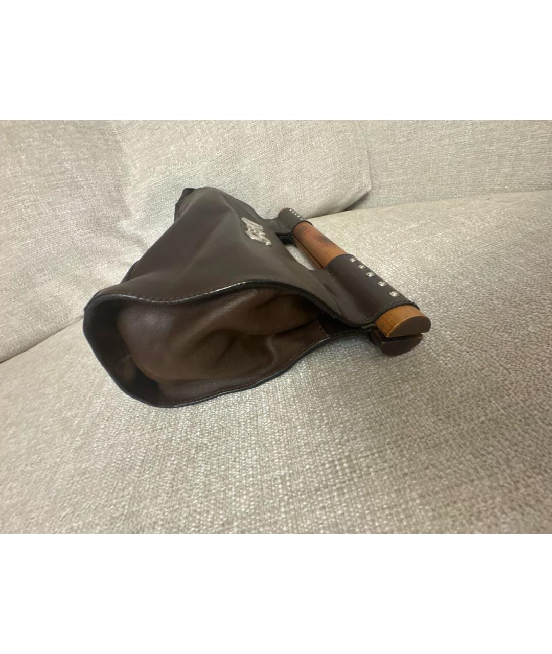 DOLCE&GABBANA Коричневая кожаная сумка с короткими ручками, фото 2