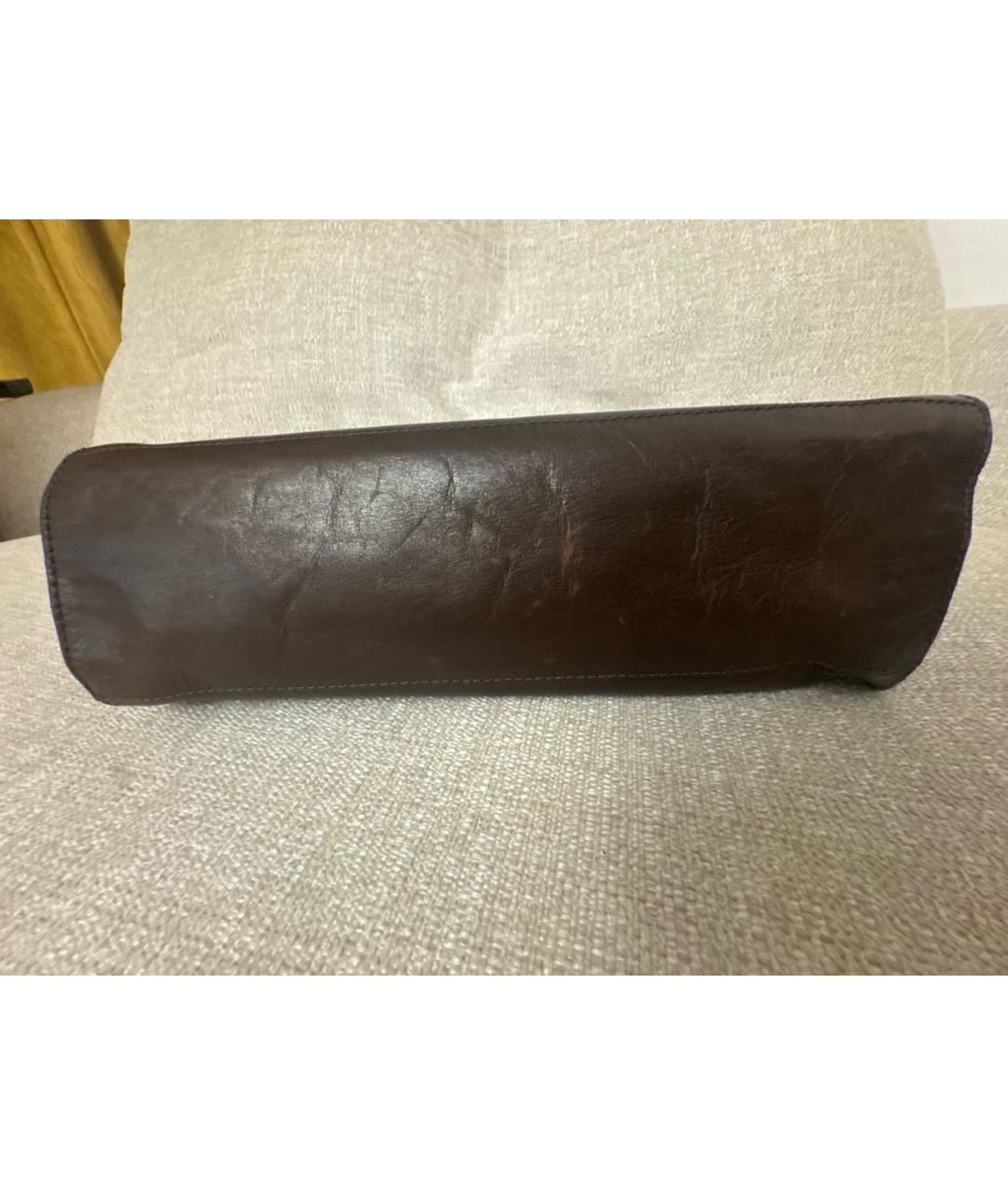 DOLCE&GABBANA Коричневая кожаная сумка с короткими ручками, фото 7