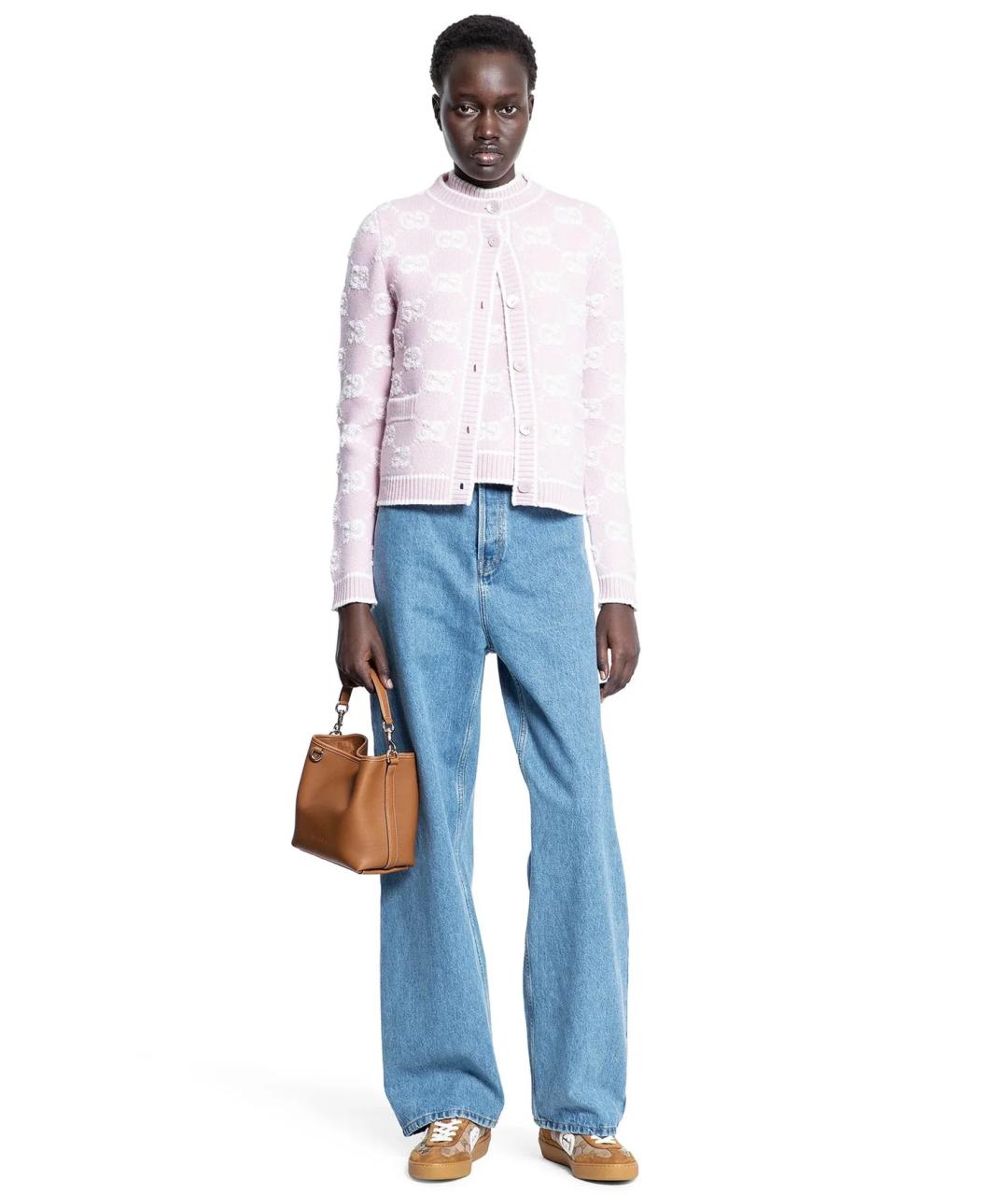 GUCCI Голубые хлопковые прямые джинсы, фото 5