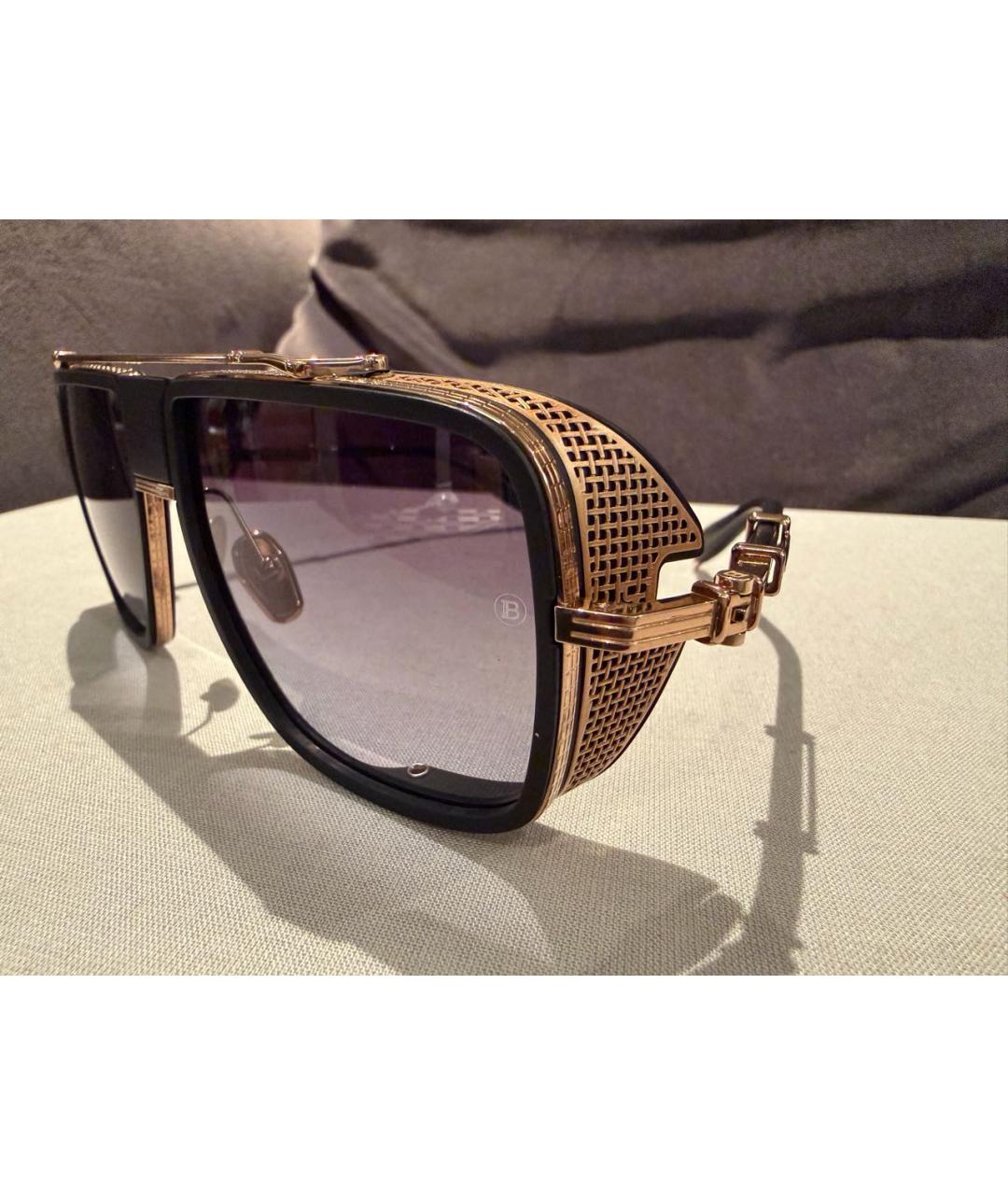 BALMAIN Антрацитовые металлические солнцезащитные очки, фото 2